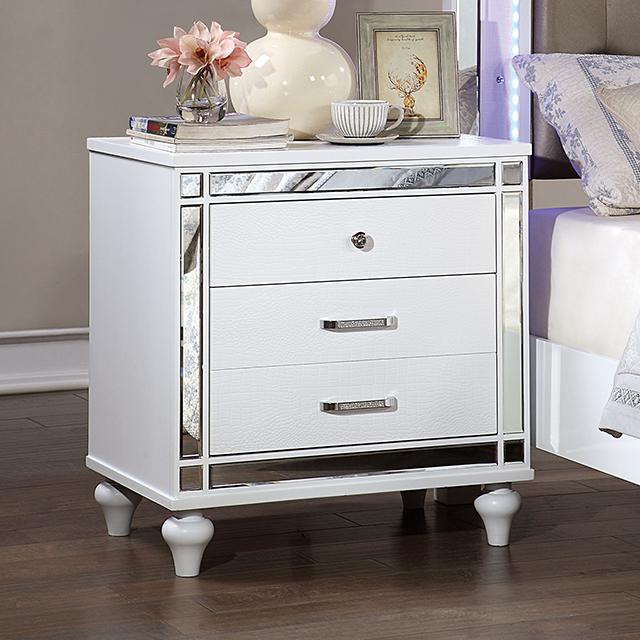 BRACHIUM Night Stand, White - Jay's Mattress Plus (NY)