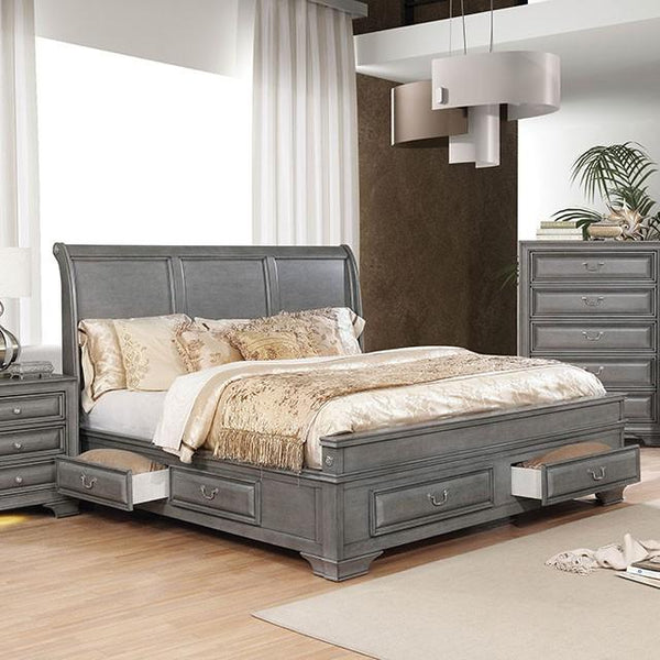 Brandt Gray Cal.King, E.King & Queen Bed - Jay's Mattress Plus (NY)