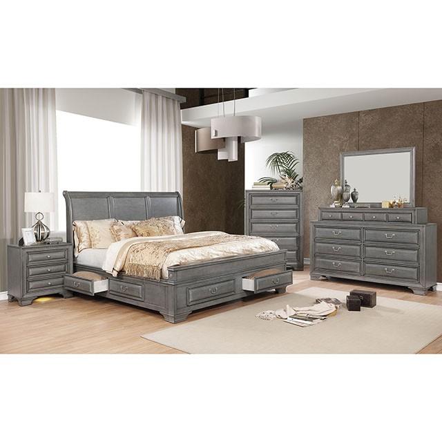 Brandt Gray Cal.King, E.King & Queen Bed - Jay's Mattress Plus (NY)