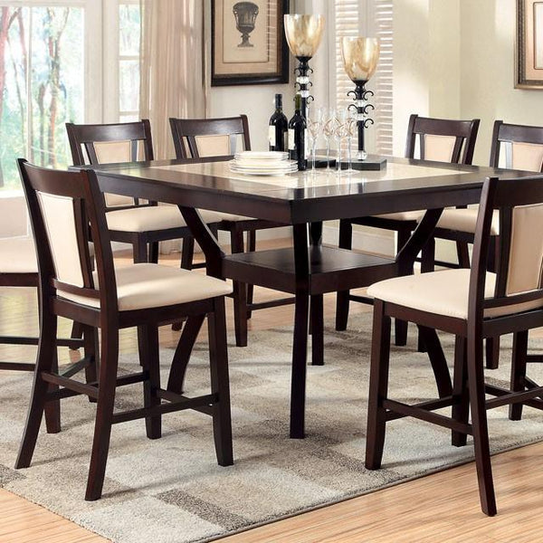 BRENT II Dark Cherry/Ivory Counter Ht. Table w/ Insert - Jay's Mattress Plus (NY)