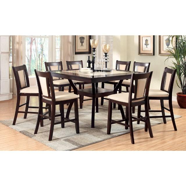 BRENT II Dark Cherry/Ivory Counter Ht. Table w/ Insert - Jay's Mattress Plus (NY)