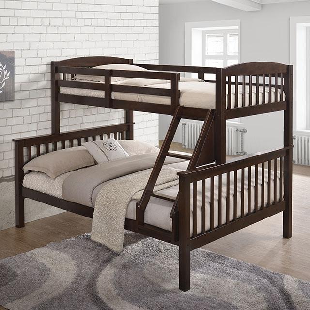 Brookings Twin/Full Bunk Bed White, Brown & Black - Jay's Mattress Plus (NY)