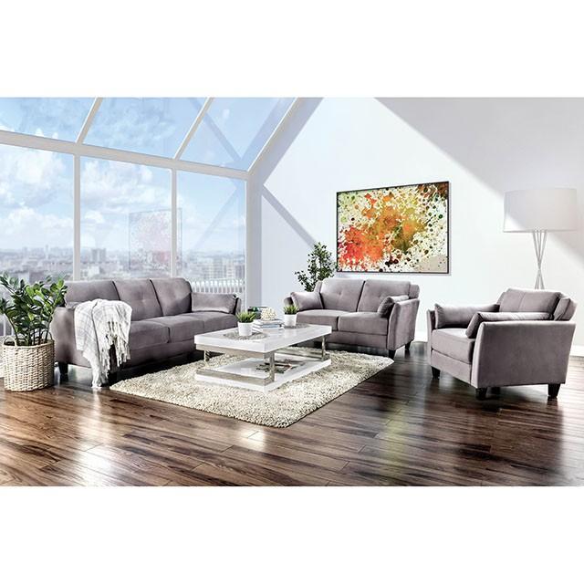 YSABEL Warm Gray Love Seat, Warm Gray (K/D) - Jay's Mattress Plus (NY)