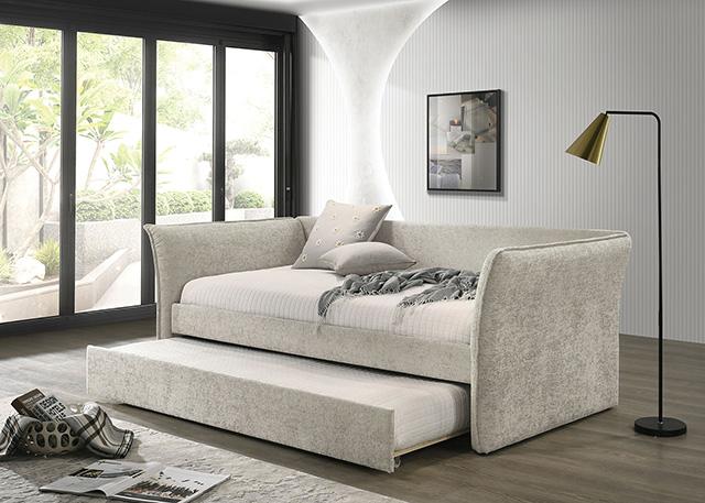 Yuri Twin Daybed w/ Trundle Beige - Jay's Mattress Plus (NY)