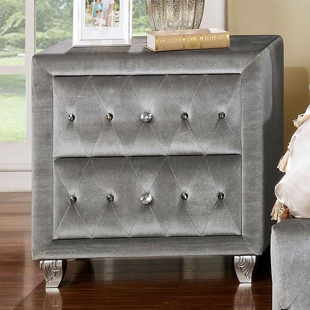 Alzir Gray Night Stand - Jay's Mattress Plus (NY)