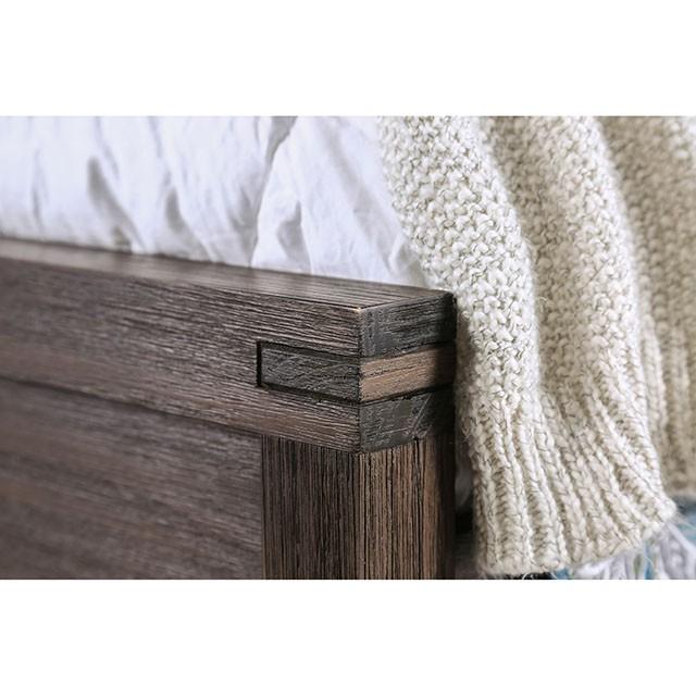 Rexburg Wire-Brushed Rustic Brown E.King & Full Bed - Jay's Mattress Plus (NY)