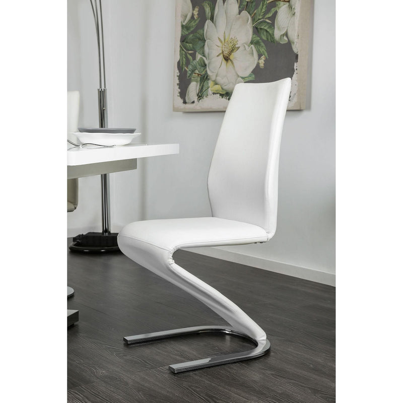Midvale White/Chrome Side Chair (2/CTN) - Jay's Mattress Plus (NY)