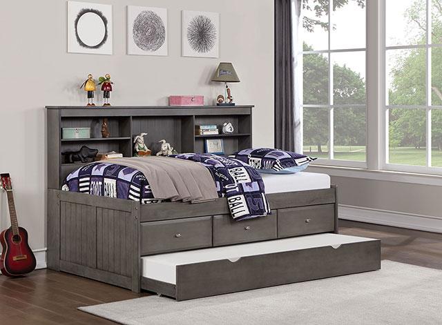 TIBALT Twin DayBed w/ Trundle, Dark Gray - Jay's Mattress Plus (NY)