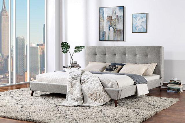 LEOMIN Cal.King, E.King, Full, & Queen Bed, Gray - Jay's Mattress Plus (NY)