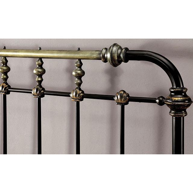 RIANA Antique Black Metal E.King, Full, Queen, & Twin Bed - Jay's Mattress Plus (NY)