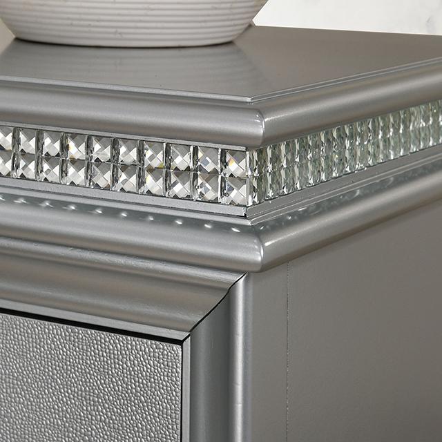 MADDIE Night Stand, Silver - Jay's Mattress Plus (NY)