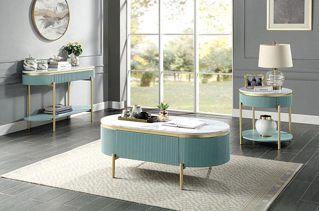 KOBLENZ Sofa Table, Light Teal - Jay's Mattress Plus (NY)