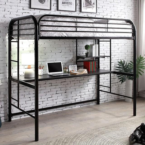 Opal Iii Black & Silver Twin Loft Bed - Jay's Mattress Plus (NY)