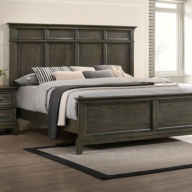HOUSTON Cal.King, E.King & Queen Bed, Gray - Jay's Mattress Plus (NY)