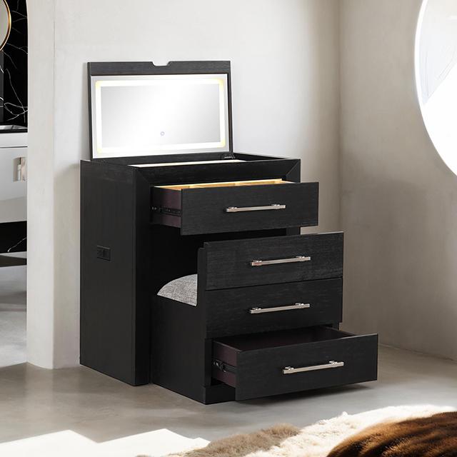 Ashbourne Bedside Vanity Set with Stool Contemporary - Jay's Mattress Plus (NY)