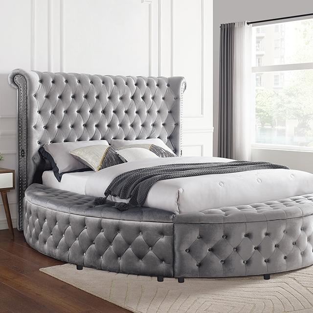 SANSOM E.King & Queen Bed, Black, Blue, & Grey - Jay's Mattress Plus (NY)