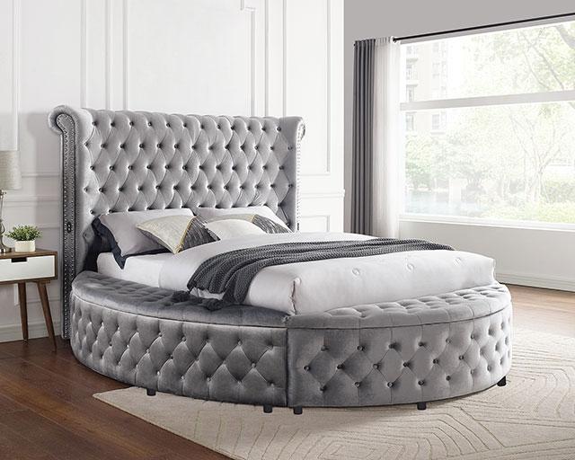 SANSOM E.King & Queen Bed, Black, Blue, & Grey - Jay's Mattress Plus (NY)