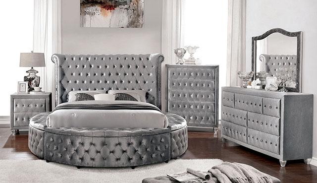 SANSOM E.King & Queen Bed, Black, Blue, & Grey - Jay's Mattress Plus (NY)