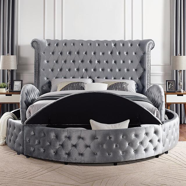 SANSOM E.King & Queen Bed, Black, Blue, & Grey - Jay's Mattress Plus (NY)