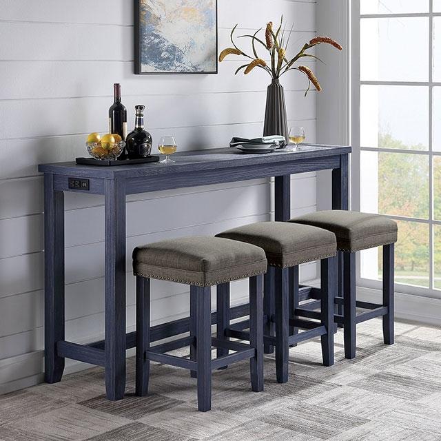 Caerleon 3 & 4 Piece Counter Ht. Set Gray & Blue - Jay's Mattress Plus (NY)