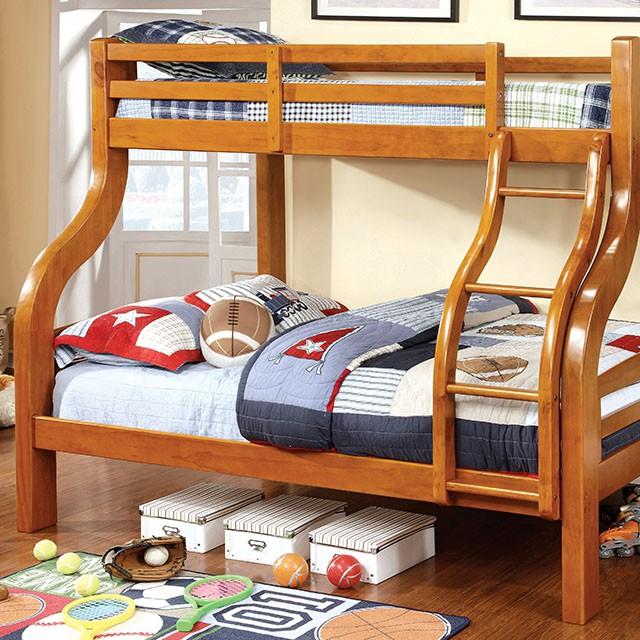 SOLPINE Gray & Oak Twin/Full Bunk Bed - Jay's Mattress Plus (NY)