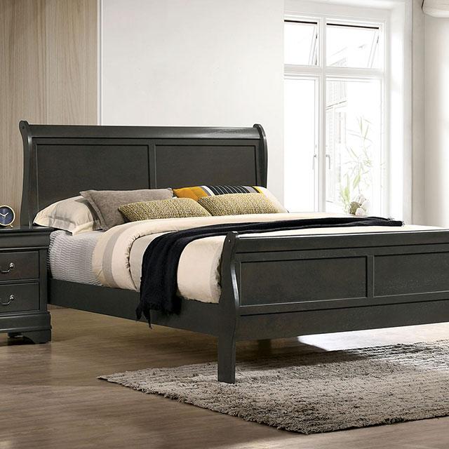 Louis Philippe Cal.King Bed Black & Grey - Jay's Mattress Plus (NY)