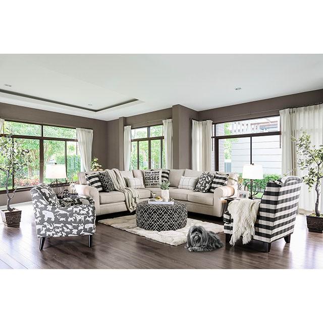 Patricia Ivory/Black Stripe Chair - Jay's Mattress Plus (NY)