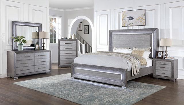 RAIDEN Night Stand w/ USB, Gray - Jay's Mattress Plus (NY)