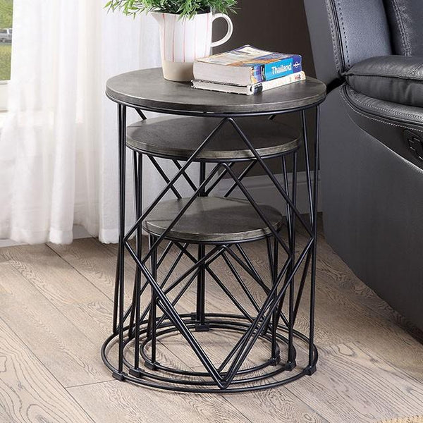Madyson 3 Pc. Nesting Table Black - Jay's Mattress Plus (NY)