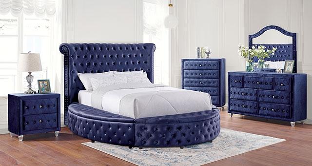 SANSOM E.King & Queen Bed, Black, Blue, & Grey - Jay's Mattress Plus (NY)