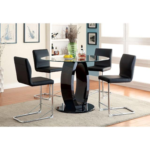 LODIA II Black Round Counter Ht. Table - Jay's Mattress Plus (NY)