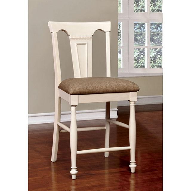 SABRINA Off White/Cherry Counter Ht. Table, Cherry & White - Jay's Mattress Plus (NY)