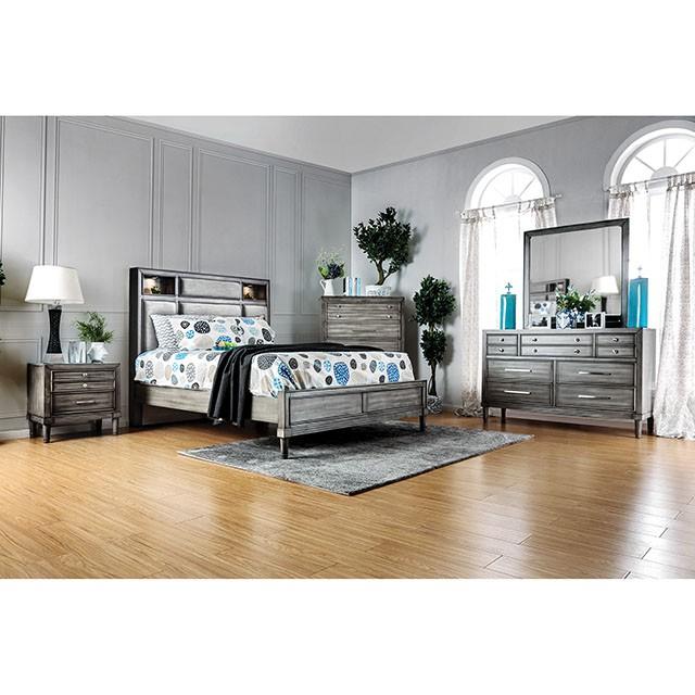 DAPHNE Gray Cal.King, E.King & Queen Bed - Jay's Mattress Plus (NY)