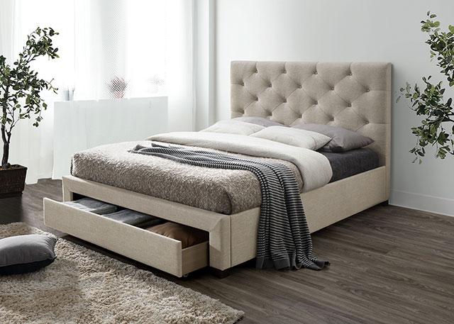 SYBELLA Cal.King, E.King, Queen, Full, & Twin Bed, Beige - Jay's Mattress Plus (NY)