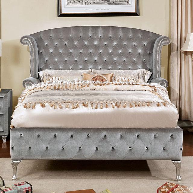 Alzir Gray & Black Queen & E.King Bed - Jay's Mattress Plus (NY)