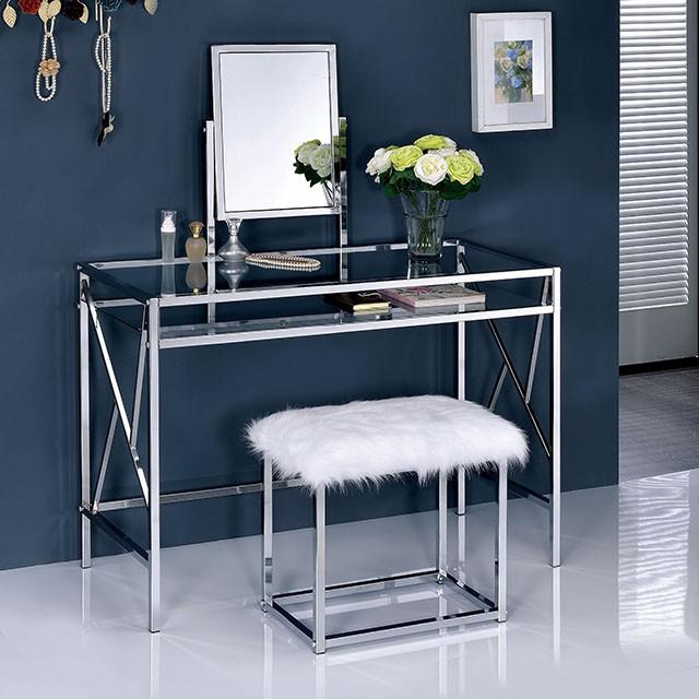 LISMORE Chrome Vanity w/ Stool - Jay's Mattress Plus (NY)