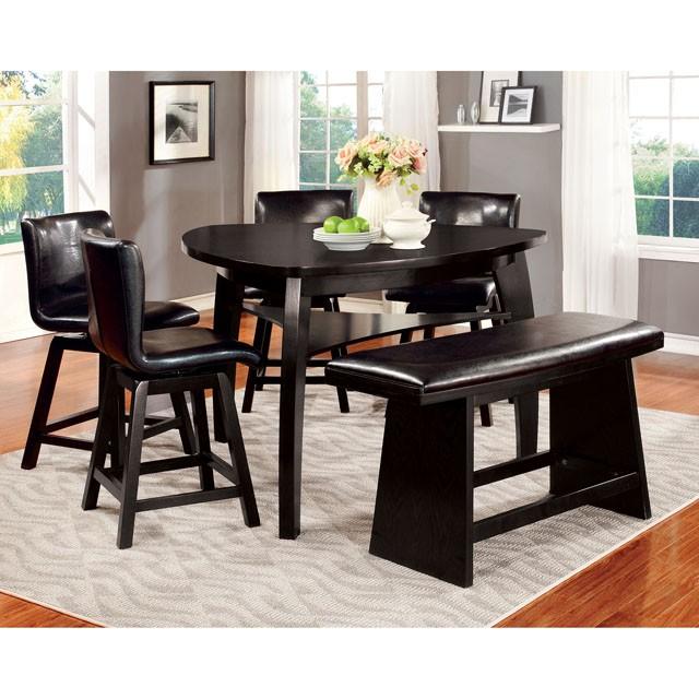 HURLEY Black Counter Ht. Bench - Jay's Mattress Plus (NY)