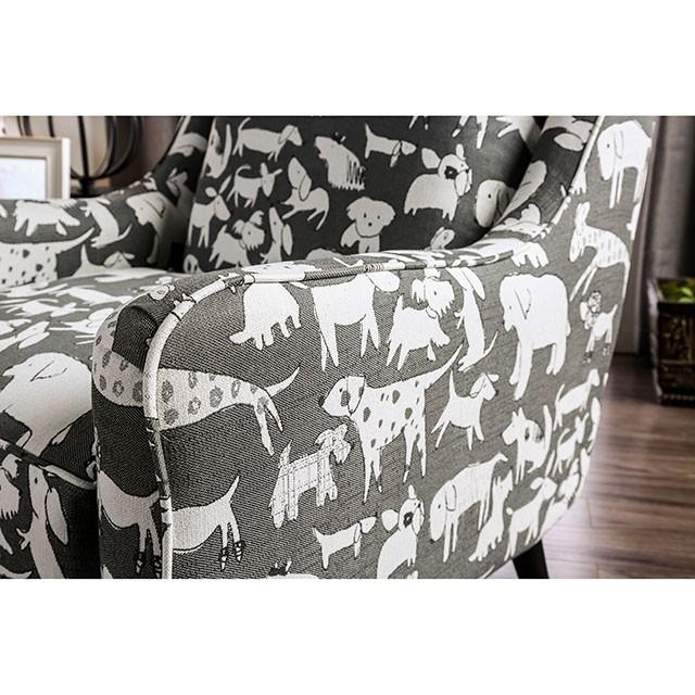 Patricia Ivory/Black Animal Pattern Chair - Jay's Mattress Plus (NY)