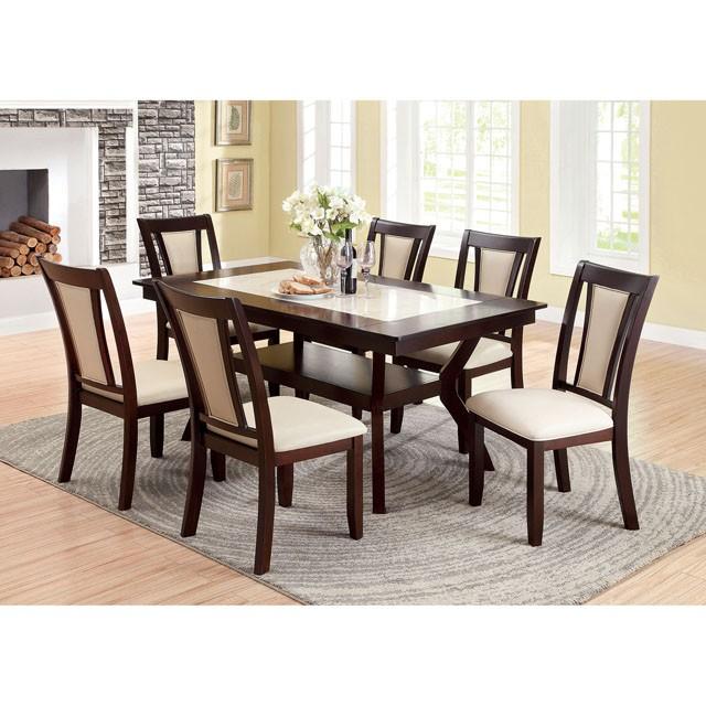 BRENT Dark Cherry/Ivory Dining Table - Jay's Mattress Plus (NY)