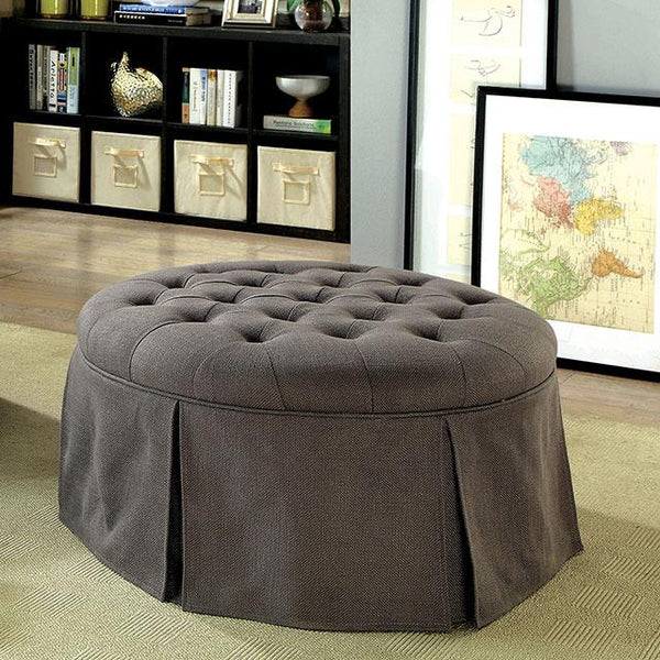 Claes Round Ottoman Gray - Jay's Mattress Plus (NY)