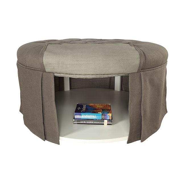 Claes Round Ottoman Gray - Jay's Mattress Plus (NY)