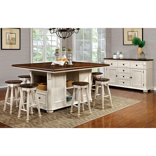 SABRINA Off White/Cherry Counter Ht. Stool, Cherry & White (2/CTN) - Jay's Mattress Plus (NY)