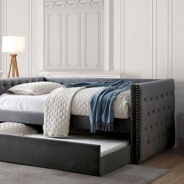 Susanna Gray Daybed w/ Trundle, Gray - Jay's Mattress Plus (NY)