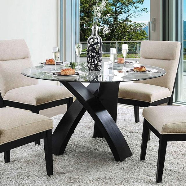 Jasmin Black/White Round Dining Table - Jay's Mattress Plus (NY)