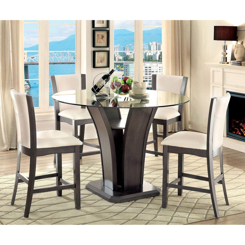 MANHATTAN III Gray Round Counter Ht. Table - Jay's Mattress Plus (NY)