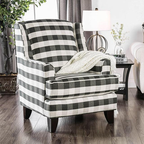 Patricia Ivory/Black Stripe Chair - Jay's Mattress Plus (NY)
