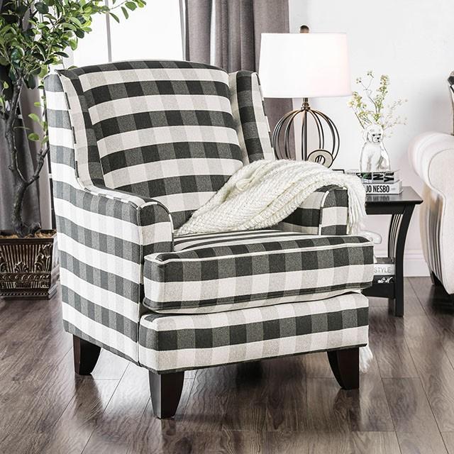 Patricia Ivory/Black Stripe Chair - Jay's Mattress Plus (NY)