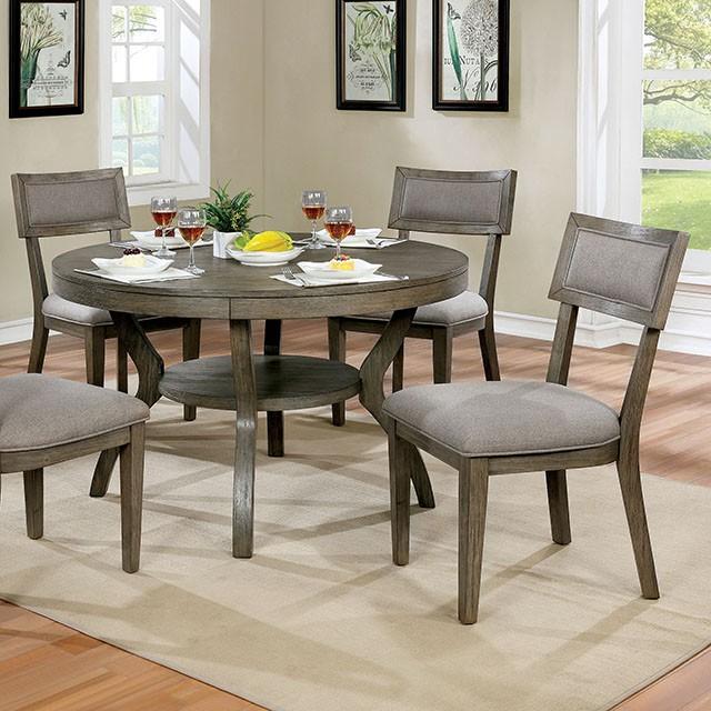 Leeds Gray Round Dining Table - Jay's Mattress Plus (NY)