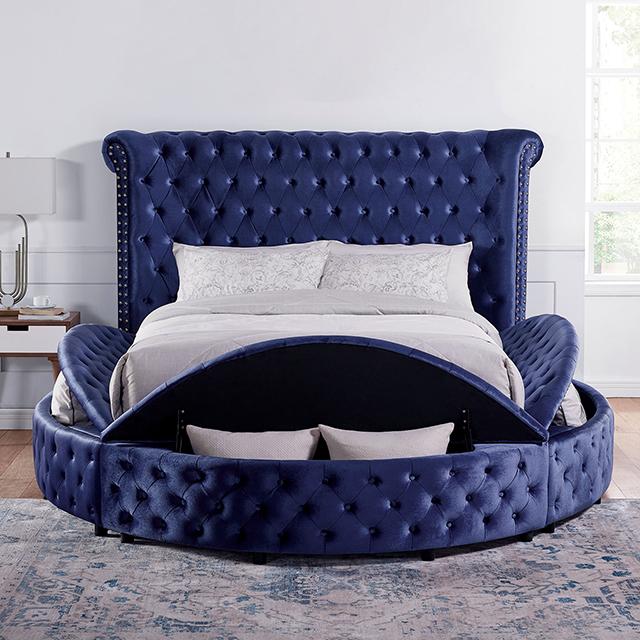 SANSOM E.King & Queen Bed, Black, Blue, & Grey - Jay's Mattress Plus (NY)
