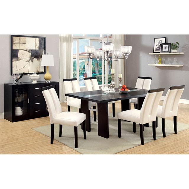 Luminar Black Glass-Insert Dining Table - Jay's Mattress Plus (NY)